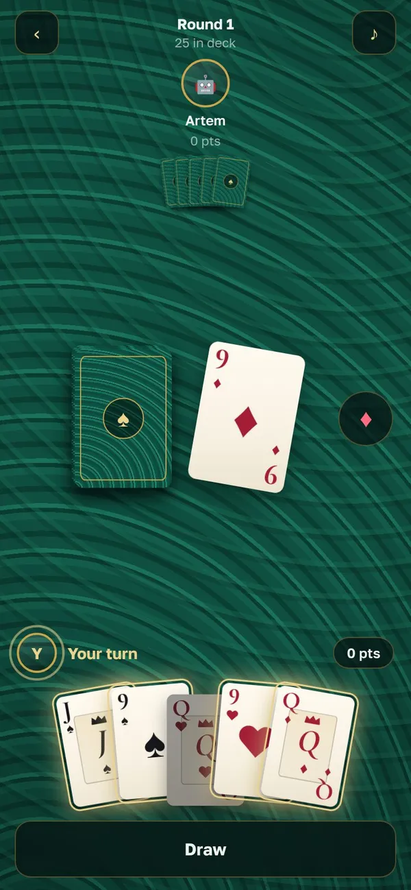 Bridge 125 Spieltisch auf dem Smartphone
